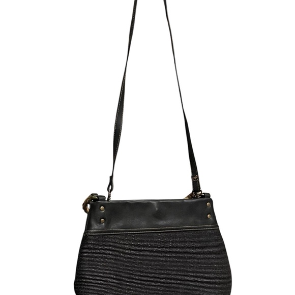 Black Handbag with Rope Handles - Picture 6 of 10